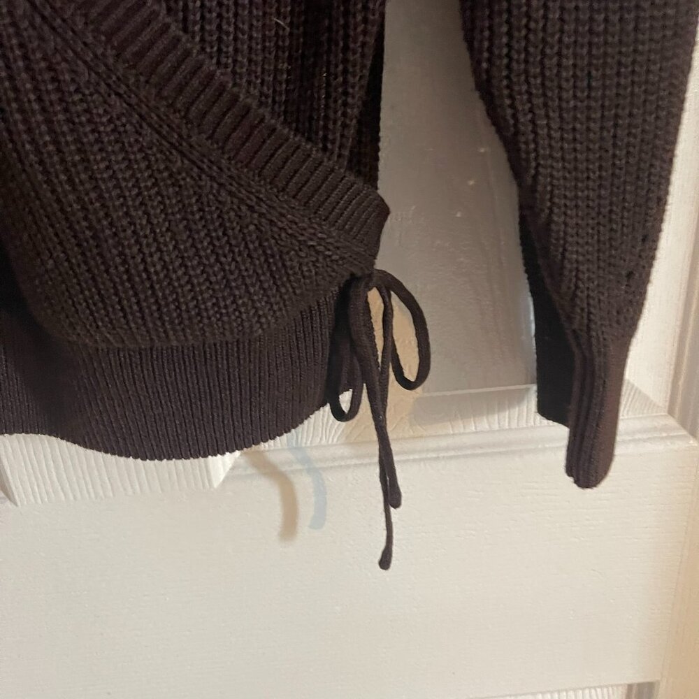 NWOT Women's Wrap Sweater Chocolate-Large - Picture 4 of 14